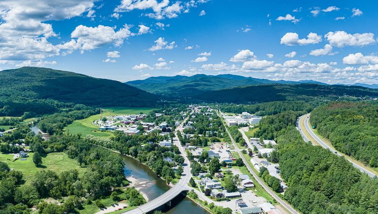 Aerial photo of Waterbury, Vermont