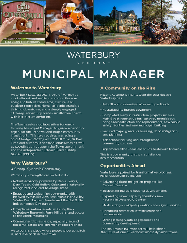 Town Manager Brochure